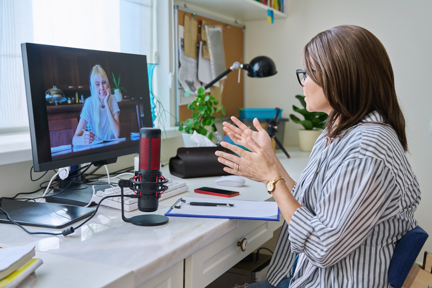 Female Psychologist on Online Counseling with Teenage Student